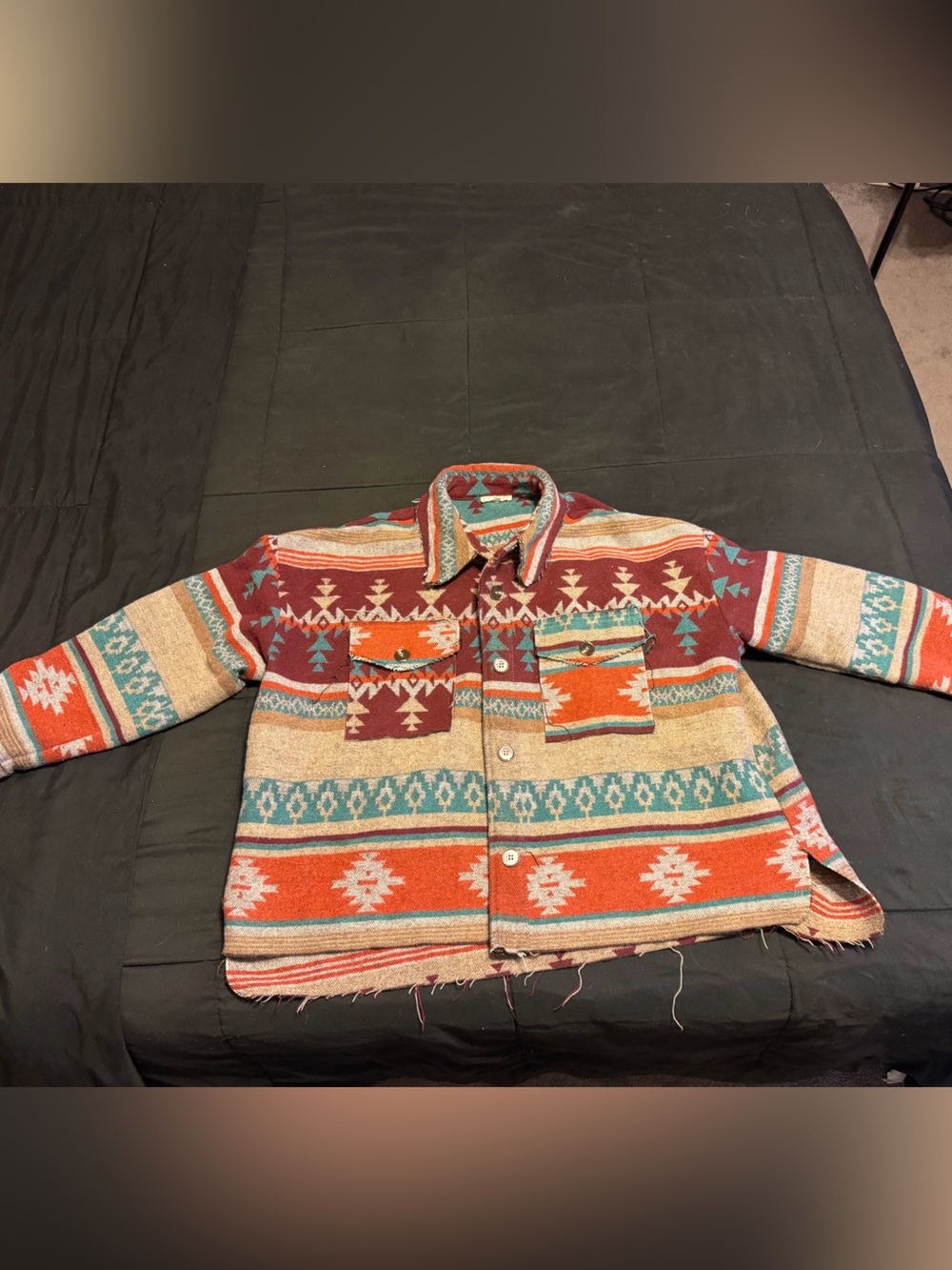LA MIEL Multicolor Southwestern Button-Up Jacket
